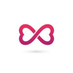 Heart infinity loop butterfly logo icon design template elements