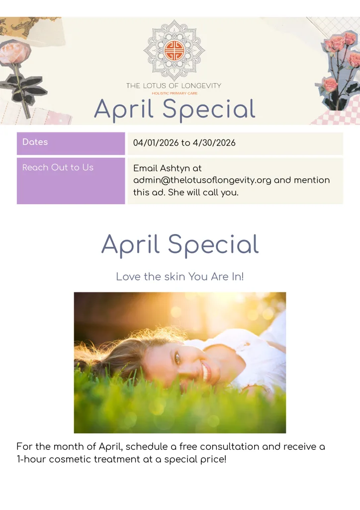 Our April Special! For those who have never been to us and have never had the opportunity to experience acupuncture before. If you come in for our FREE 30-minute consultation, you will have an amazing opportunity to receive a wonderful six-treatment program at an incredible price! You must book your free consultation and mention this ad to qualify.